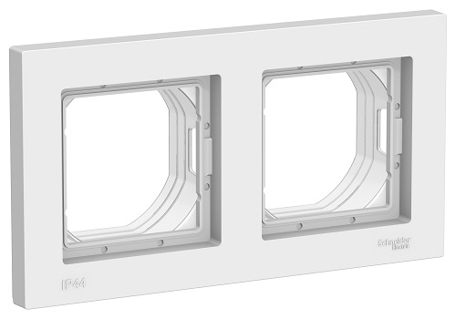Рамка универсальная Systeme Electric AtlasDesign Aqua 2-м. IP44 белый фото Рамка универсальная Systeme Electric AtlasDesign Aqua 2-м. IP44 белый картинка